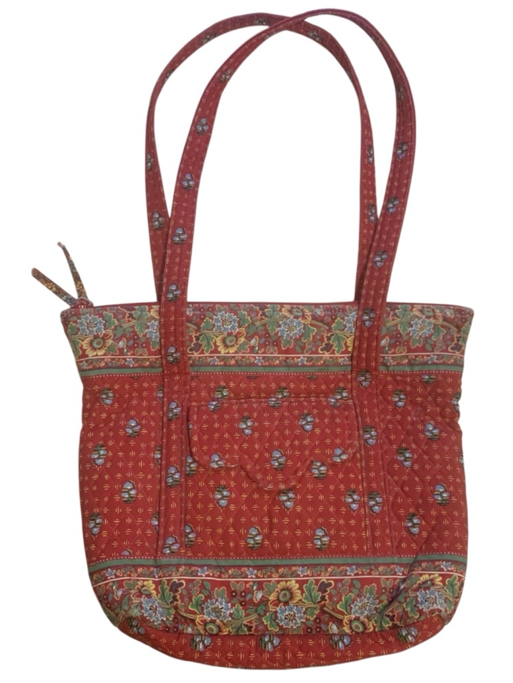 Vintage Vera Bradley Red Floral Quilted Tote